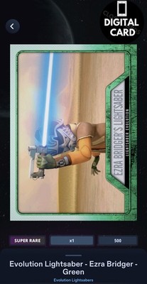 2016 Evolution Lightsabers Green Ezra Bridger - Super Rare Star Wars Card Trader