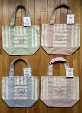 Trader Joe s Mini Pastel Stripe Canvas Tote Bags Set of 4 NWT Limited 2026