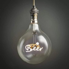 Vintage Style 2w LED BC B22 Bayonet Cap Globe Clear Light Bulb - Beer - RRP £20