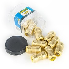 Pro 10Pack 3/4Inch X 3/4Inch Straight Coupling Brass Fittings, PushFit Fittin...