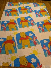 Vintage Disney Winnie The Pooh Twin Size Flat Sheet Piglet Kids Nursery