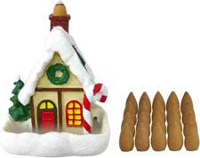 Hosley Resin Backflow Incense Burner – Christmas House Snow Cabin Backflow Inc
