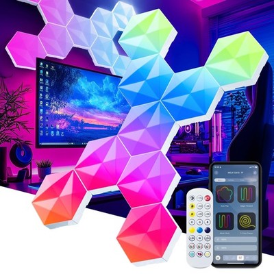 10 Pack Hexagon Led Lights, 110cm Smart Hexagon Light Panels, Hexagon Wall Li...