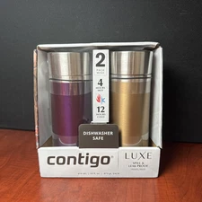 Contigo Luxe 14 oz Travel Mug, 2pk Merlot and Chardonnay Spill Leak Proof (3403)