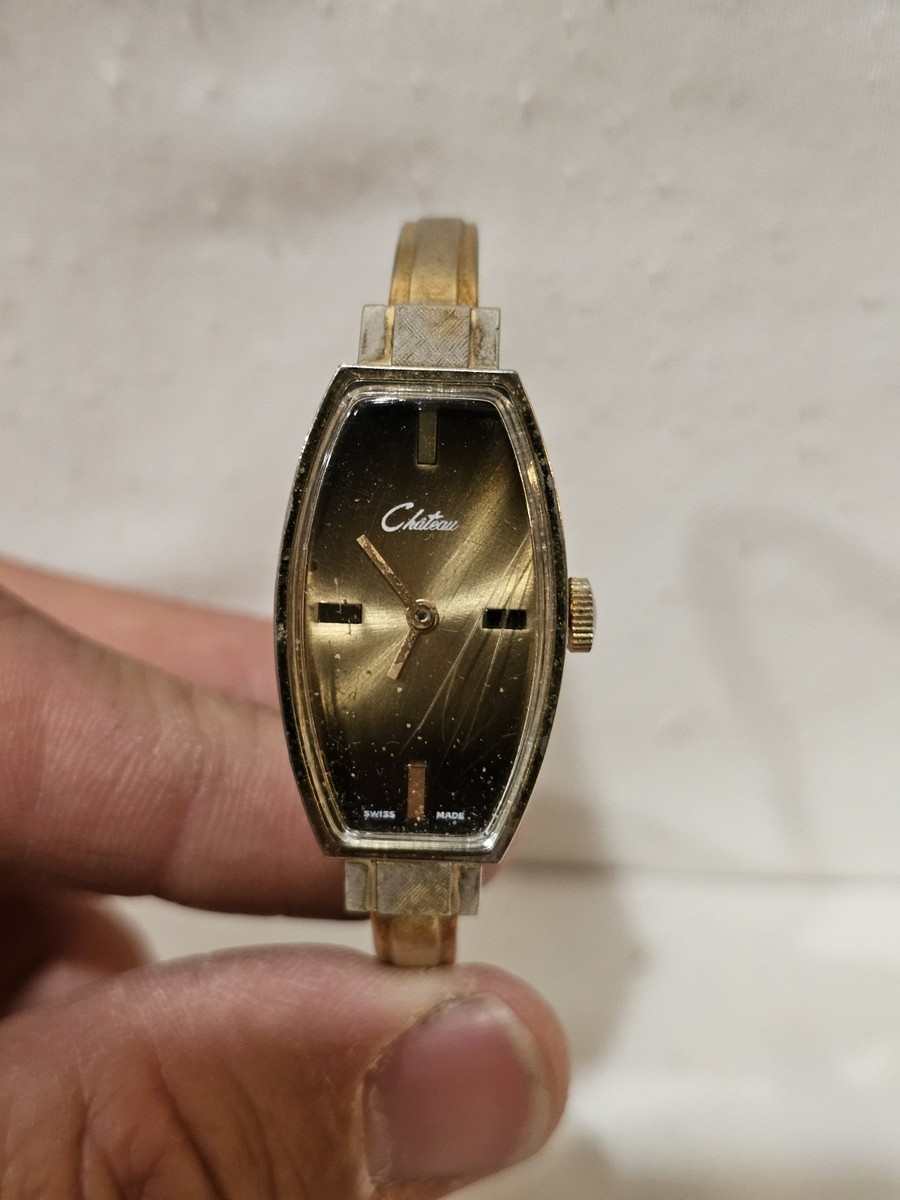 Chateau Swiss Gold Tone Finish 1 Jewel Windup Women Watch  display picture 2