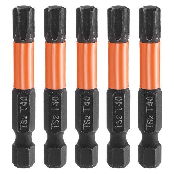 "5Stk T40 Torx-Schraubendreher-Bit 2\" Lang Magnetisch S2-Stahl Industriewerkzeuge"-image