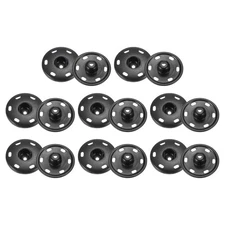 8 Set Sew-on Snap Buttons 25mm Metal Snap Fastener Buttons, Black