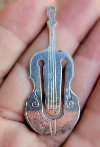 Tiffany & Company Sterling Silver Violin Cello Bookmark - Monogram 