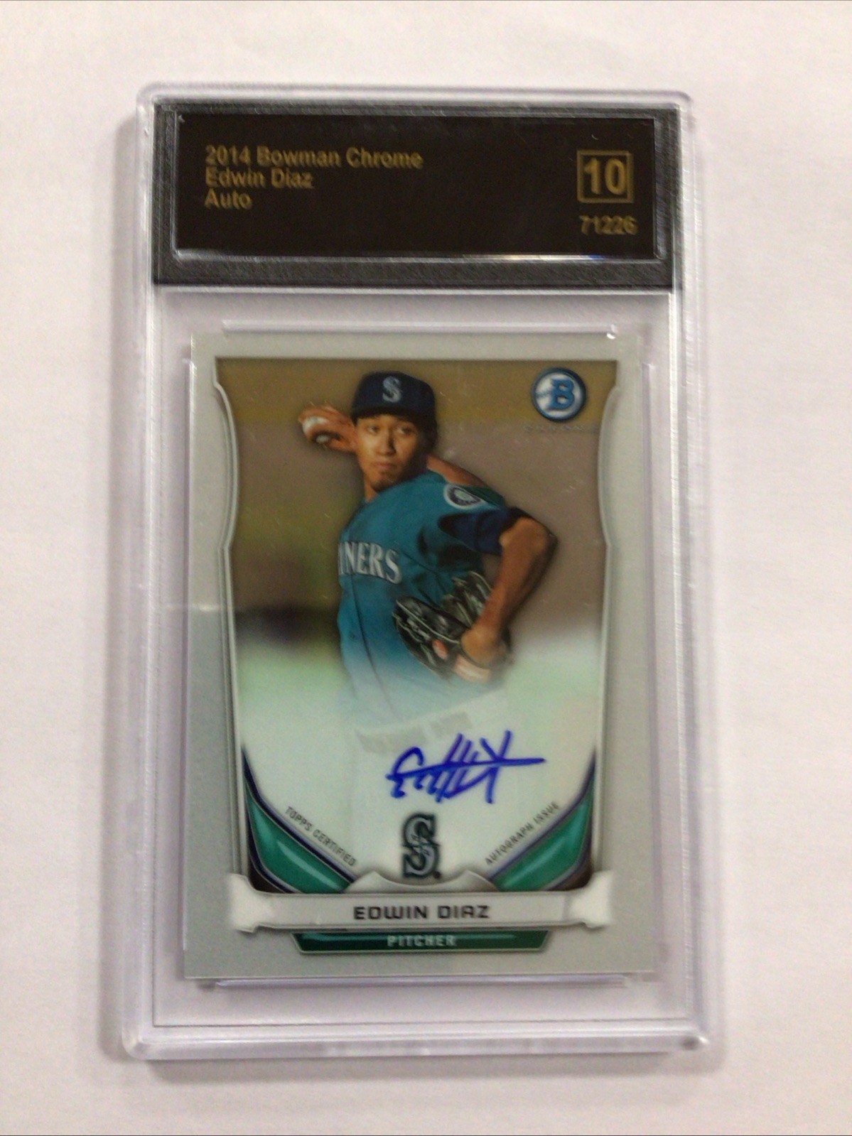 2014 Bowman - Prospect Autographs Chrome Edwin Diaz #BCAP-ED (AU, RC)
