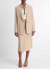 NEW Vince Beige Relaxed Wool Blend Textured Blazer Sz 4 NWT 625