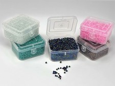 Glass 2-3mm Seed Beads 5 Colors 200 grams 5 Flip Top Plastic Storage Boxes 2