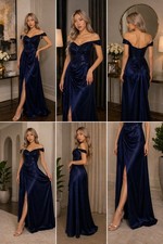 Brand New Blue Satin Bottom and Sequin Corset Prom Dress Available In Size: 2 US