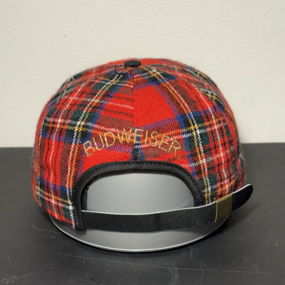 Gorra Bud Beer King Of Beers a Cuadros Snapback Camionero Bordada Roja De Colección Foto 3 de 4