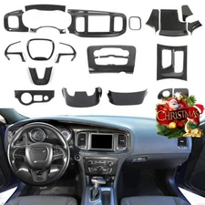 20x Carbon Fiber Full Set Interior Cover Trim For Dodge Charger 15+ Accessories
