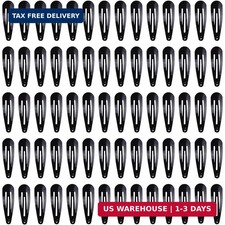 70 Pack 2 Inch Barrettes Women Metal Snap Hair Clips Accessories, Tuefuzy Black