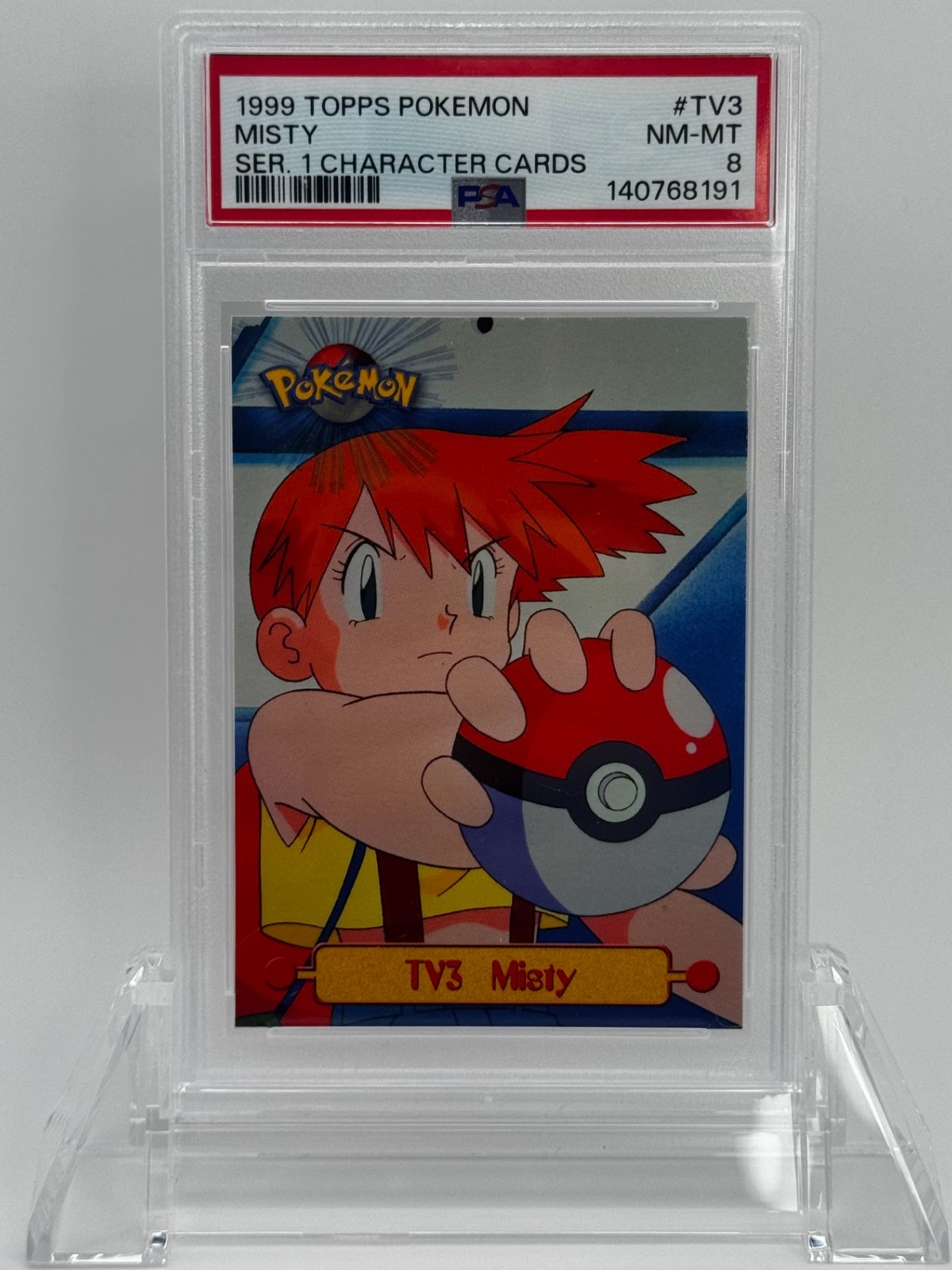 1999 Topps Pokemon Misty TV3 PSA 8 NM-MT Series 1 Character Card