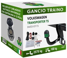 Attelage Fixe pour VOLKSWAGEN TRANSPORTER T5 Van MULTIVan 03-15 13 câblage