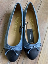 Express Cap Toe Ballet Flats Blue Denim Size ...