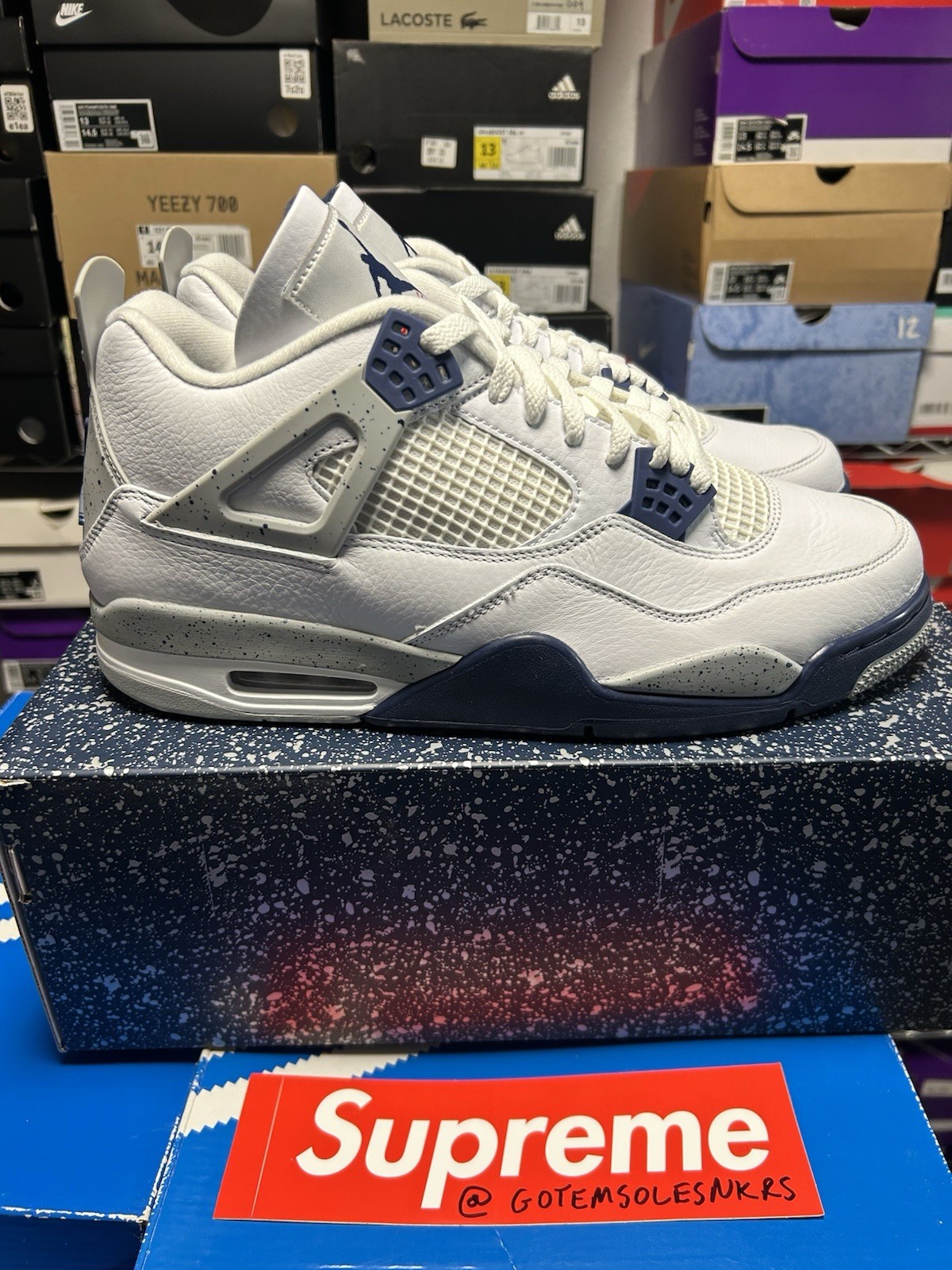 Nike Air Jordan 4 Retro Midnight Navy WHITE DH6927-140 Men's Size 13 BRAND New