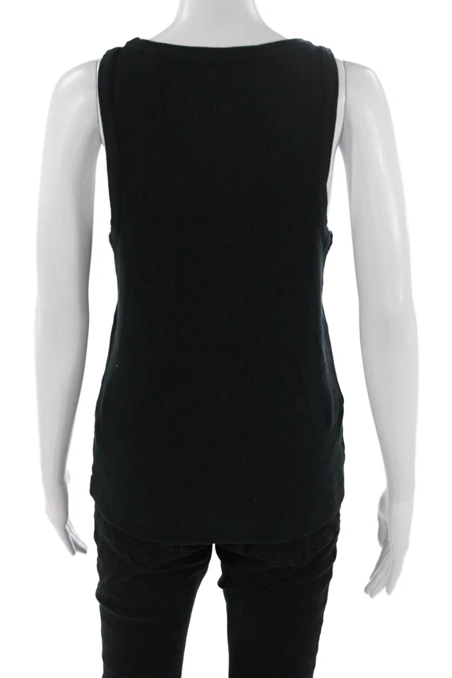 Vince женщин основной без рукавов бак черный дизайнерский хлопок модальный размер L - Изображение 3 из 4