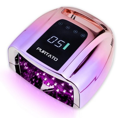 UV LED Nail Lamp 96W Rechargeable Portable Cordless Gradient Purple Purtato