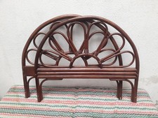 Vintage TETE DE LIT BOIS ROTIN Ancien Deco Chic Boheme Canape Fauteuil Table 