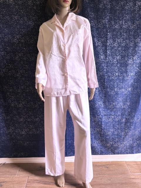 Miss Elaine Pink Polka Dot 2 Piece Pajama Set Sz M