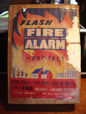 Vintage c.1950's-60's FLASH FIRE ALARM-Alarms Inc, Boston Mass.-Battery Operated