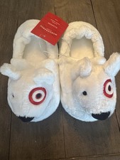 Target Wondershop Bullseye White Slippers Unisex, Size XL 11T- 12T