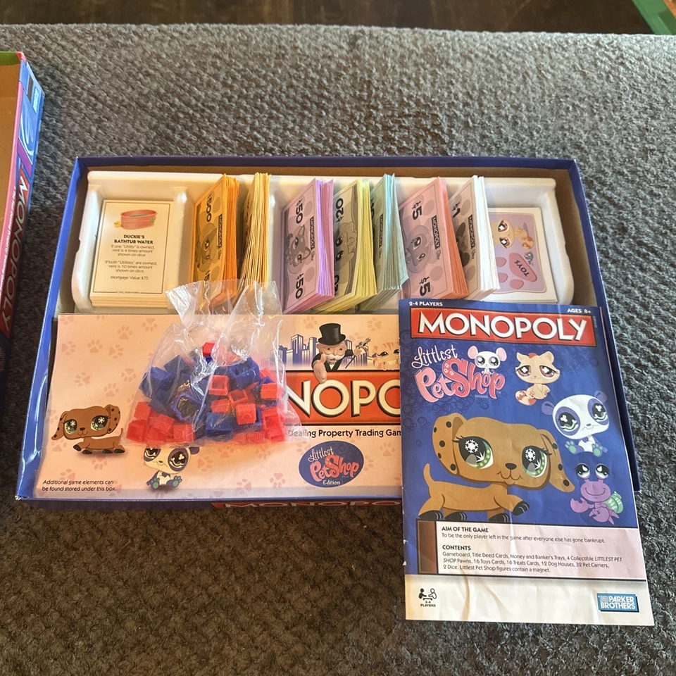Monopoly 2008 Littlest Pet Shop board game Game Incomplete No Figures - Image 2 of 4
