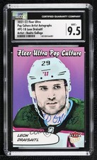 2021 Fleer Ultra Pop Culture Artist Auto Leon Draisaitl B. Gallego 09/10 CGC 9.5