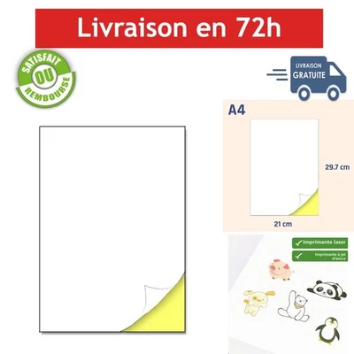 25 Feuilles Autocollantes A4 Papier Imprimante 297x210 mm - Photo 1/4
