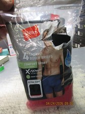 Brand New Hanes Men's 4 Pack Boxer Briefs TaglessX-Temp Sz Medium