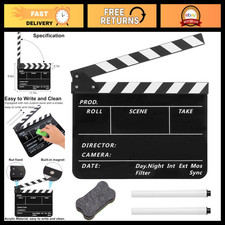 Acrylic Film Slate Clapper Board - Movie Directors Clapboard for Filmmaking