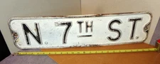 VTG METAL CATAPHOTE 24" METAL ROAD STREET SIGN N. 7TH STREET OHIO
