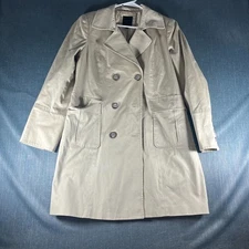 The Limited Women’s Trench Coat Size L Beige Double Breasted Long Jacket Classic