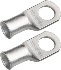 2pcs 1/0 AWG 1/2 Stud Tinned Copper Ring Terminals