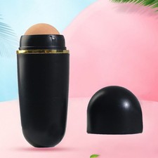2Pcs Oil Absorbing Volcanic Stone Face Rollers Reusable Skin Care Tools Black