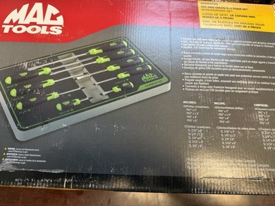 NEW Mac Tools 9pc Screwdriver Set SDRB9FNG Green