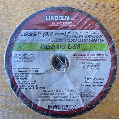 Lincoln Electric Mild steel mug wire (.6mm) .025''