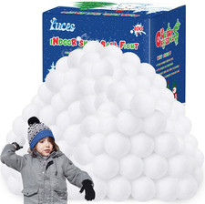 100 PCS Indoor Snow Balls Fight Set, Artificial Snow Ball, Soft Winter White Bal