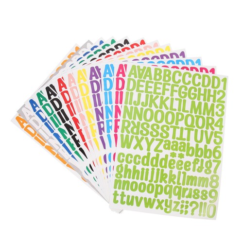 Sticker Abc Colorful 12 Sheets Colorful Alphabet Number Stickers DIY Number Letter Stickers ...