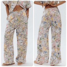 Maeve Brooklin Neutral Multicolor Pull-on Wide Leg Pant women's size medium NEW