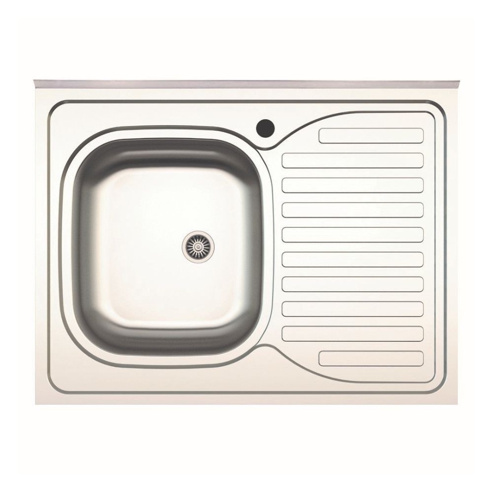 Lavello Cucina Inox 80x60 SA30 Appoggio 1 Vasca Gocciolatoio DX