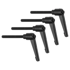 4Pcs Clamping Lever Handles, M6 x 50mm Male Thread Knobs Handle, Black
