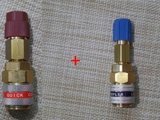 2x Schnellkupplung R134A Spezial Adapter Set KFZ Klima Bmw Ford Mercedes Volvo