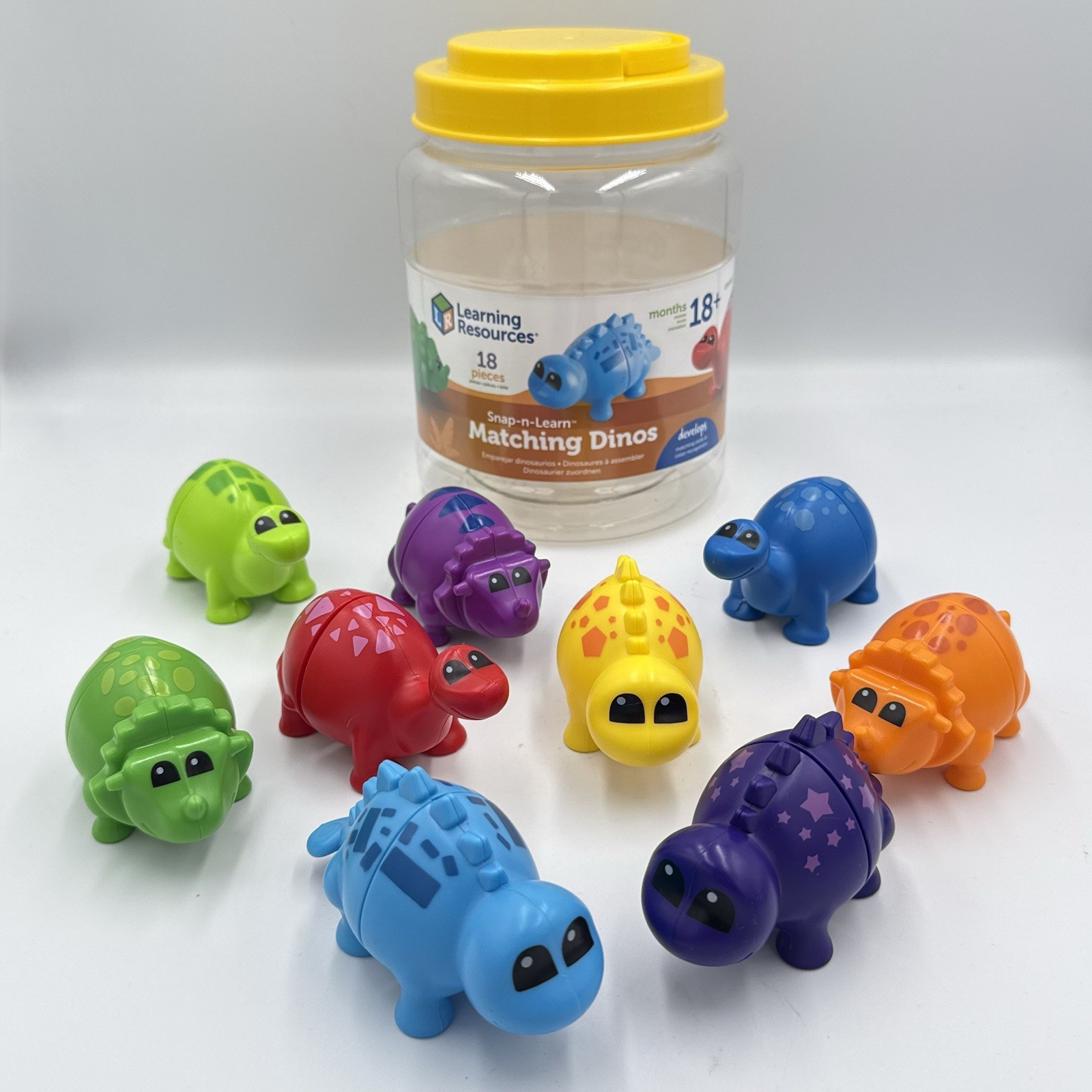 Learning Resources Snap-n-Learn Matching Dinos Colors - 18 P