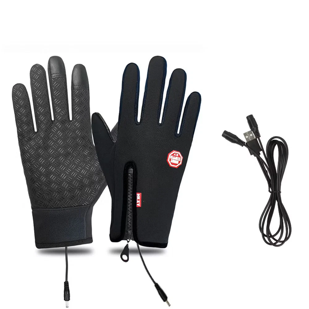 HTUTWOO USB Heated Gloves, Waterproof Touch Screen Gloves, Winter Warm