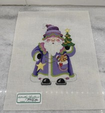 Strictly Christmas COSA-06 Purple Squatty Santa Needlepoint Canvas 18 Mesh