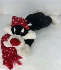 Sylvester Cat Large Jumbo 30'' Long Plush 2000 Warner Bros. Store Red Scarf Hat
